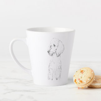 スタンダードプードルの犬の肖像画 カフェラテマグ