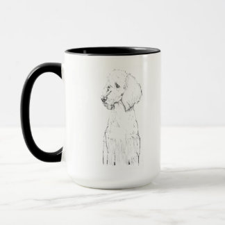 スタンダードプードルの犬の肖像画 マグカップ