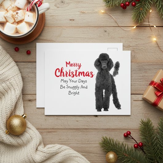 スタンダードプードルクリスマスカード シーズンポストカード
