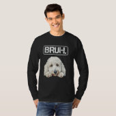 スタンダードプードルブラおもしろい犬恋人 Tシャツ (正面フル)
