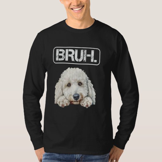 スタンダードプードルブラおもしろい犬恋人 Tシャツ (正面)