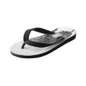 スタンダードプードルブラックパ絵画ティの曲 – Dog Art キッズビーチサンダル (アングル)