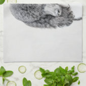 スタンダードプードルブラックパ絵画ティの曲 – Dog Art キッチンタオル (折り畳み)