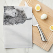 スタンダードプードルブラックパ絵画ティの曲 – Dog Art キッチンタオル (四つ折り)