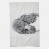 スタンダードプードルブラックパ絵画ティの曲 – Dog Art キッチンタオル (縦)