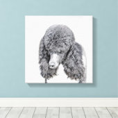 スタンダードプードルブラックパ絵画ティの曲 – Dog Art キャンバスプリント (インサイチュ (ウッドフロア))