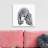 スタンダードプードルブラックパ絵画ティの曲 – Dog Art キャンバスプリント (インサイチュ (リビング))