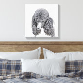 スタンダードプードルブラックパ絵画ティの曲 – Dog Art キャンバスプリント (インサイチュ (寝室))