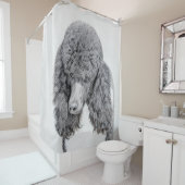 スタンダードプードルブラックパ絵画ティの曲 – Dog Art シャワーカーテン (インサイチュ)