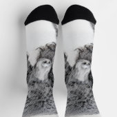 スタンダードプードルブラックパ絵画ティの曲 – Dog Art ソックス (上部)