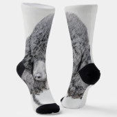 スタンダードプードルブラックパ絵画ティの曲 – Dog Art ソックス (傾斜あり)