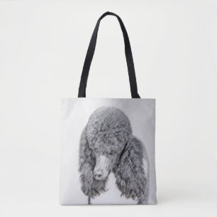 スタンダードプードルブラックパ絵画ティの曲 – Dog Art トートバッグ