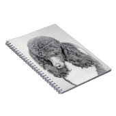 スタンダードプードルブラックパ絵画ティの曲 – Dog Art ノートブック (右側)