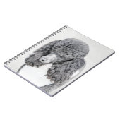 スタンダードプードルブラックパ絵画ティの曲 – Dog Art ノートブック (左側)