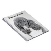 スタンダードプードルブラックパ絵画ティの曲 – Dog Art ノートブック (右側)