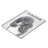 スタンダードプードルブラックパ絵画ティの曲 – Dog Art ノートブック (左側)