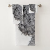 スタンダードプードルブラックパ絵画ティの曲 – Dog Art バスタオルセット (インサイチュ)