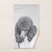 スタンダードプードルブラックパ絵画ティの曲 – Dog Art バスタオルセット (ハンドタオル)