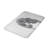 スタンダードプードルブラックパ絵画ティの曲 – Dog Art バスマット (アングル)