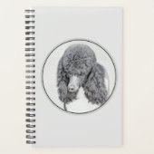 スタンダードプードルブラックパ絵画ティの曲 – Dog Art プランナー手帳 (正面)
