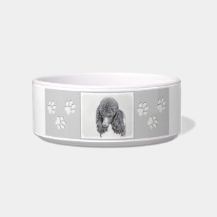 スタンダードプードルブラックパ絵画ティの曲 – Dog Art ボウル