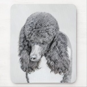 スタンダードプードルブラックパ絵画ティの曲 – Dog Art マウスパッド