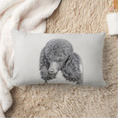 スタンダードプードルブラックパ絵画ティの曲 – Dog Art ランバークッション (ブランケット)