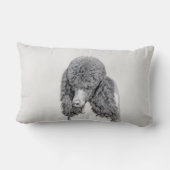 スタンダードプードルブラックパ絵画ティの曲 – Dog Art ランバークッション (裏面)