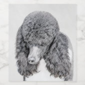 スタンダードプードルブラックパ絵画ティの曲 – Dog Art ワインラベル (シングルラベル)