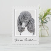 スタンダードプードルブラックパ絵画ティの曲 – Dog Art 招待状 (スタンド正面)