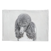 スタンダードプードルブラックパ絵画ティの曲 – Dog Art 枕カバー (裏面)