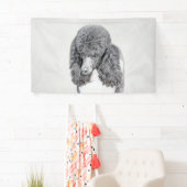 スタンダードプードルブラックパ絵画ティの曲 – Dog Art 横断幕 (インサイチュ)