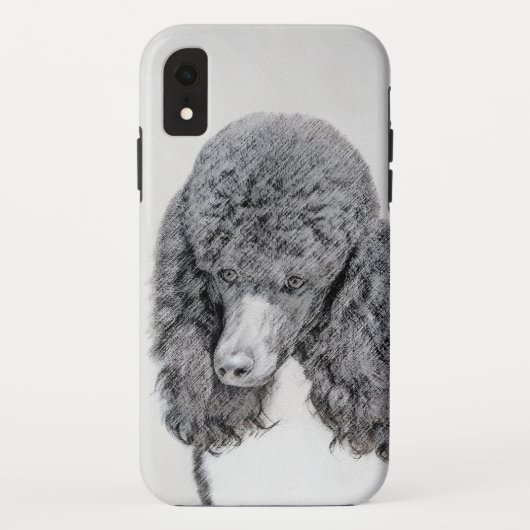 スタンダードプードルブラックパ絵画ティの曲 – Dog Art Case-Mate iPhoneケース (裏面)