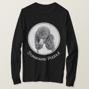 スタンダードプードルブラックパ絵画ティの曲 – Dog Art Tシャツ