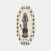 スタンダードプードルブラックペットオーナメント メタルオーナメント (正面左)