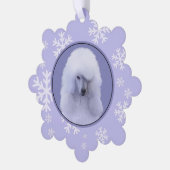 スタンダードプードル絵画ホワイトの – オリジナルドッグアート オーナメントカード (左)