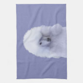 スタンダードプードル絵画ホワイトの – オリジナルドッグアート キッチンタオル (縦)