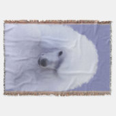 スタンダードプードル絵画ホワイトの – オリジナルドッグアート スローブランケット (正面)
