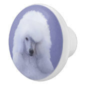 スタンダードプードル絵画ホワイトの – オリジナルドッグアート セラミックノブ (右)