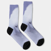 スタンダードプードル絵画ホワイトの – オリジナルドッグアート ソックス (右)