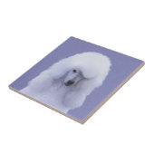 スタンダードプードル絵画ホワイトの – オリジナルドッグアート タイル (側面)