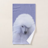 スタンダードプードル絵画ホワイトの – オリジナルドッグアート バスタオルセット (ハンドタオル)