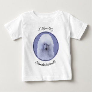 スタンダードプードル絵画ホワイトの – オリジナルドッグアート ベビーTシャツ