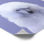 スタンダードプードル絵画ホワイトの – オリジナルドッグアート ポスター (角)