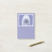 スタンダードプードル絵画ホワイトの – オリジナルドッグアート ポストイット (デスク上)