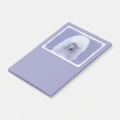 スタンダードプードル絵画ホワイトの – オリジナルドッグアート ポストイット (アングル)