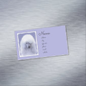 スタンダードプードル絵画ホワイトの – オリジナルドッグアート マグネット名刺 (インサイチュ)