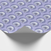 スタンダードプードル絵画ホワイトの – オリジナルドッグアート ラッピングペーパー (角)