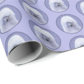 スタンダードプードル絵画ホワイトの – オリジナルドッグアート ラッピングペーパー (ロールコーナー)