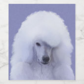 スタンダードプードル絵画ホワイトの – オリジナルドッグアート ワインラベル (シングルラベル)